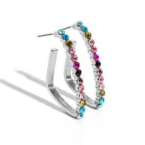 Colorful Crystal Hoop Earrings